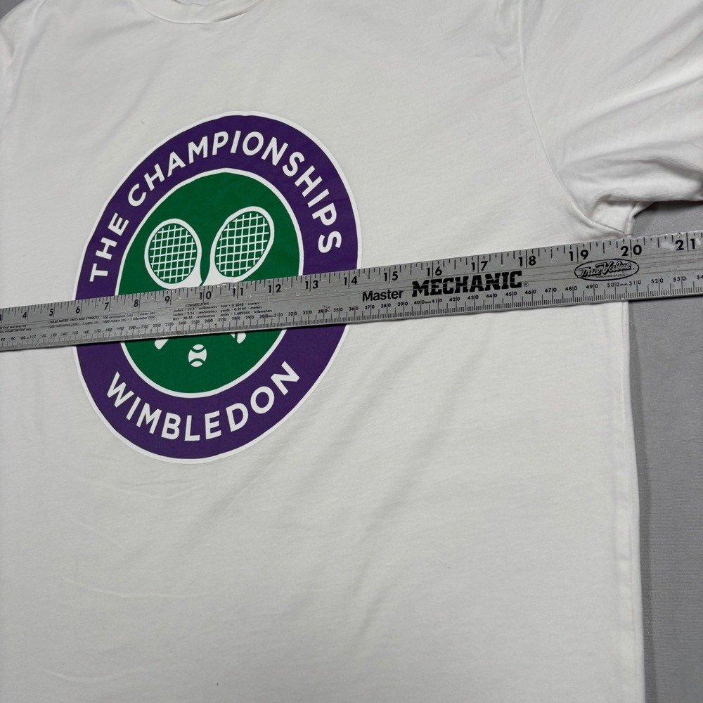 Wimbledon The Championships T-Shirt Mens Medium White Logo Graphic Tennis Tee - Picture 8 of 11